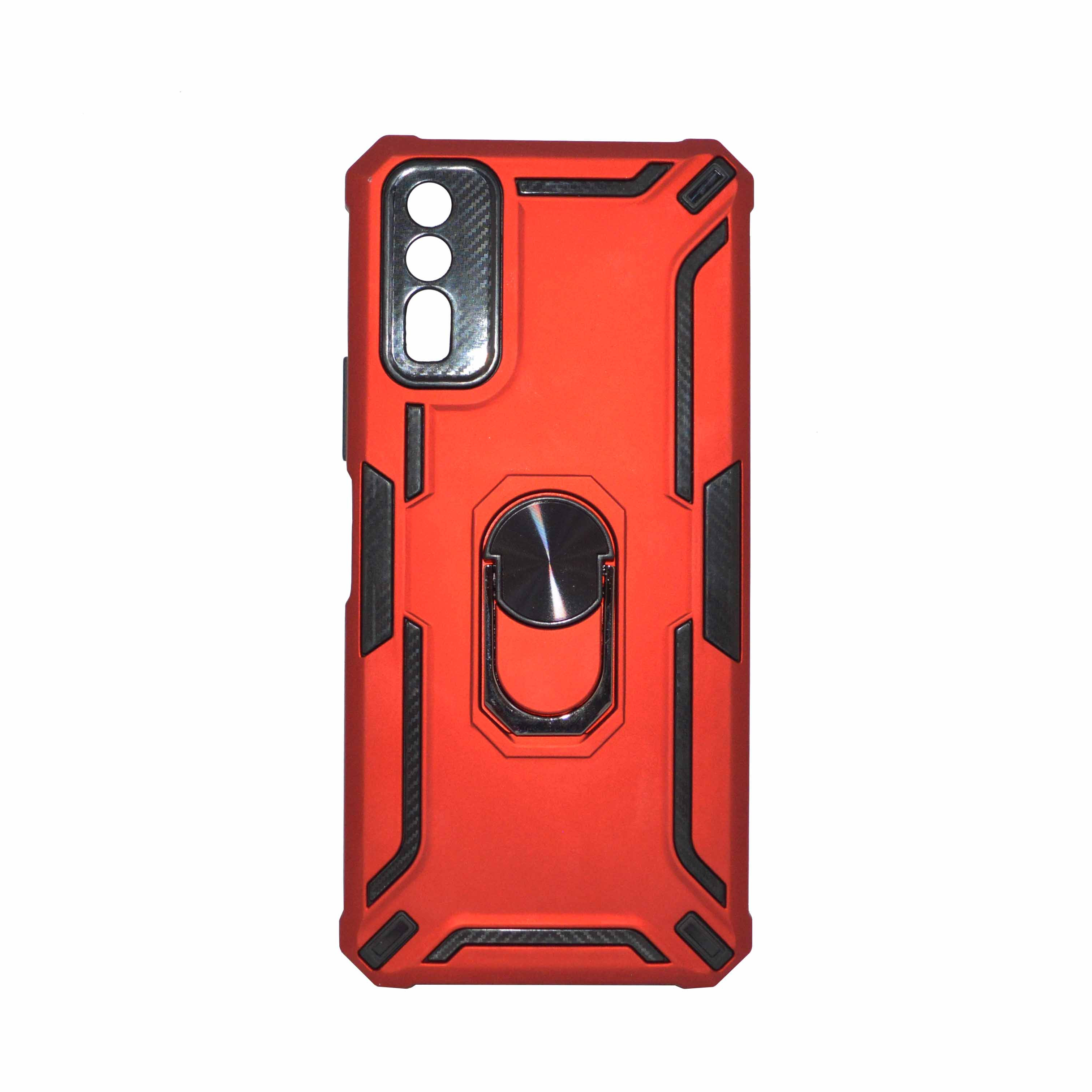 Vivo Y20 Red Cover Military Grade Protection Built-in Kickstand Car Holder Mobile Phone Case